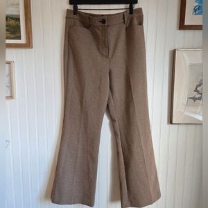 Loft "The Sutton Flare" Sz 12 Brown Houndstooth Stretch Trouser Pant